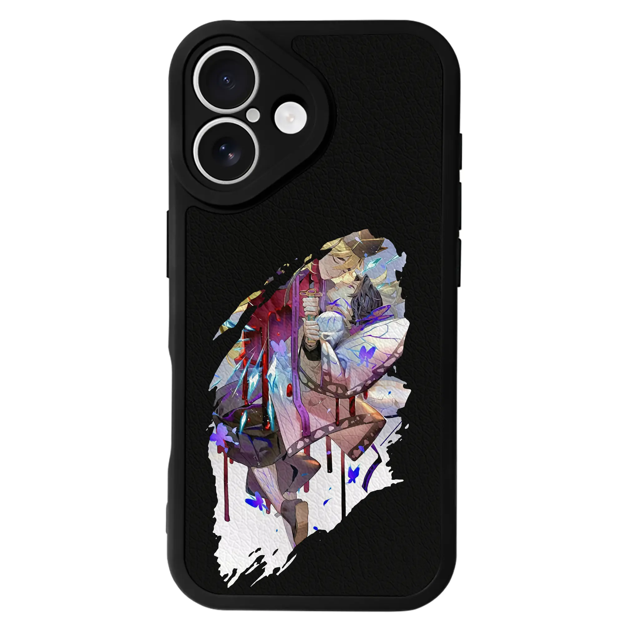 鬼滅の刃 グッズ,童磨 - IPhone 16シリーズ対応 ・ シリコンスマホケース ・ レザー調 ・ 高精度フィット ・ 耐衝撃 ・ ワイヤレス充電対応 ・ 精密カット